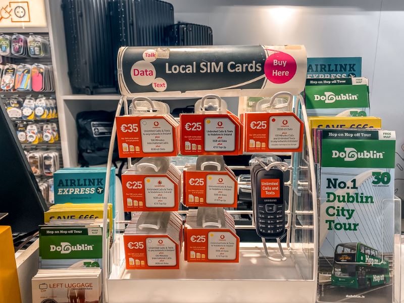 buy sim card at shannon airport