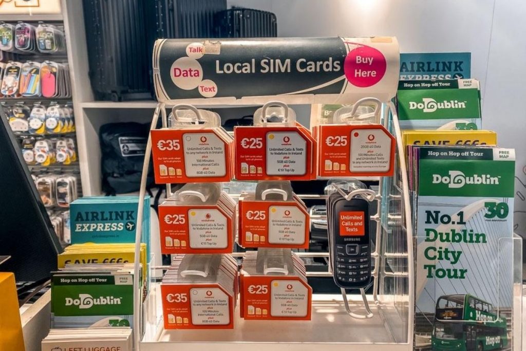 SIM Card kiosk at Dublin train station